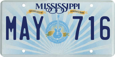 MS license plate MAY716