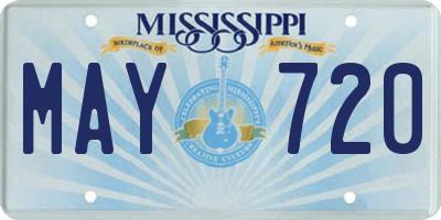MS license plate MAY720