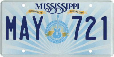 MS license plate MAY721
