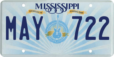 MS license plate MAY722