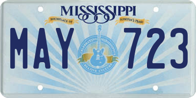MS license plate MAY723