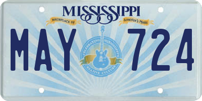 MS license plate MAY724