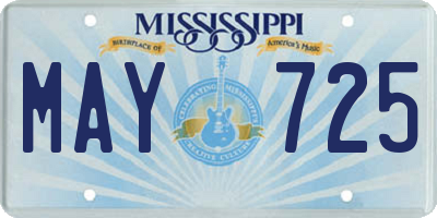 MS license plate MAY725