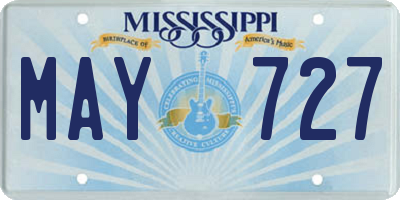 MS license plate MAY727