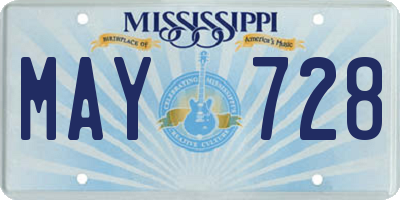 MS license plate MAY728