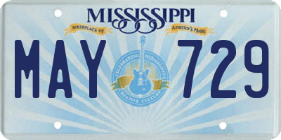 MS license plate MAY729