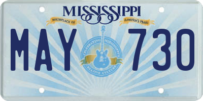 MS license plate MAY730