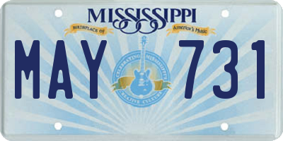 MS license plate MAY731