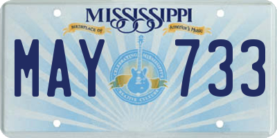 MS license plate MAY733