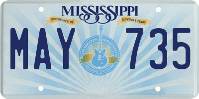 MS license plate MAY735