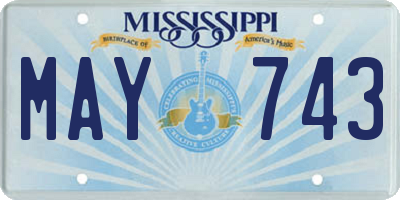 MS license plate MAY743