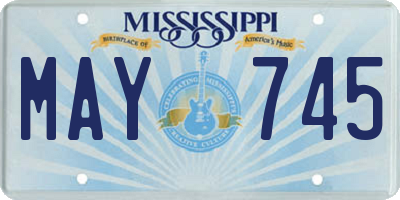 MS license plate MAY745