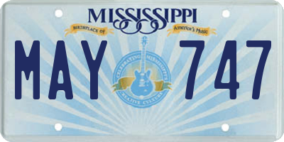 MS license plate MAY747