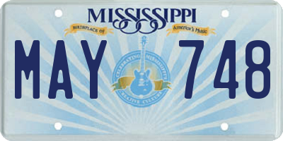 MS license plate MAY748