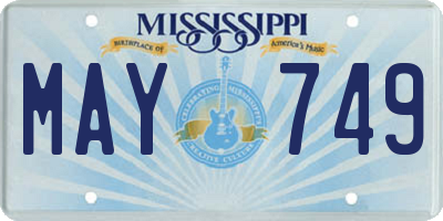 MS license plate MAY749