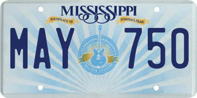 MS license plate MAY750