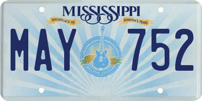 MS license plate MAY752