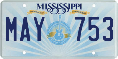 MS license plate MAY753