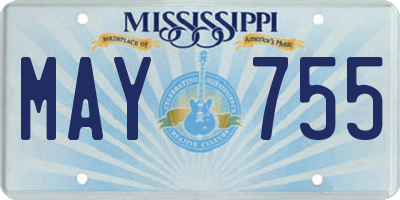 MS license plate MAY755