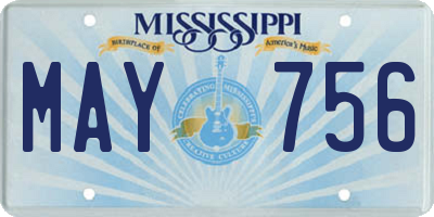 MS license plate MAY756