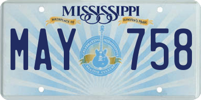 MS license plate MAY758