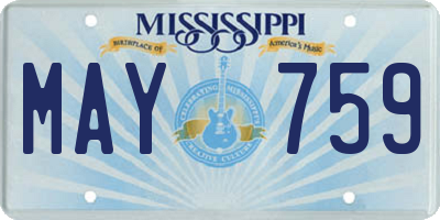 MS license plate MAY759
