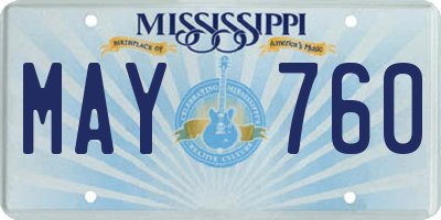 MS license plate MAY760