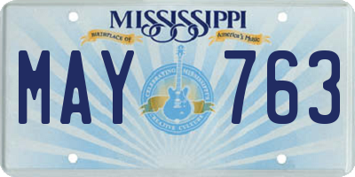 MS license plate MAY763