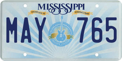 MS license plate MAY765