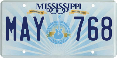 MS license plate MAY768