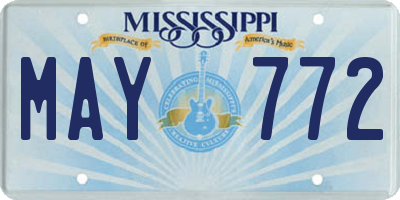 MS license plate MAY772