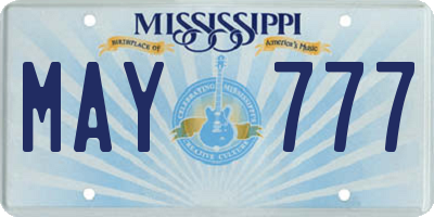 MS license plate MAY777