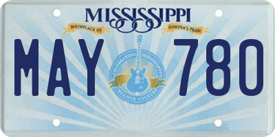 MS license plate MAY780