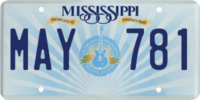 MS license plate MAY781