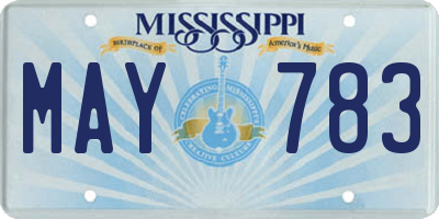 MS license plate MAY783