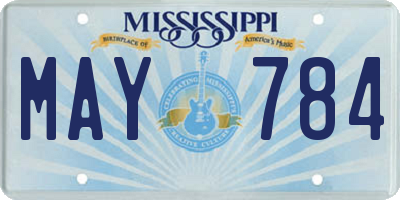 MS license plate MAY784