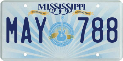 MS license plate MAY788