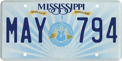 MS license plate MAY794