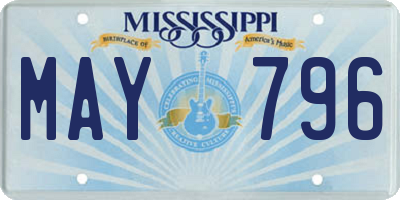 MS license plate MAY796