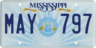 MS license plate MAY797