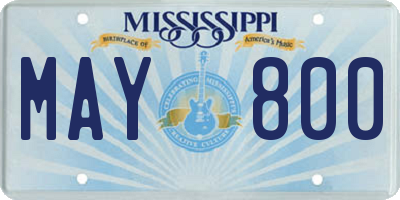 MS license plate MAY800