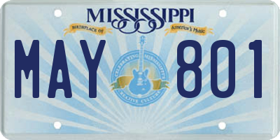 MS license plate MAY801
