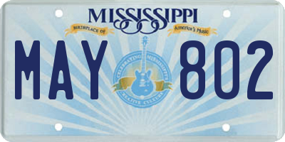 MS license plate MAY802
