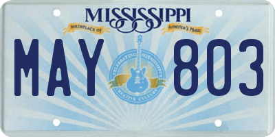MS license plate MAY803