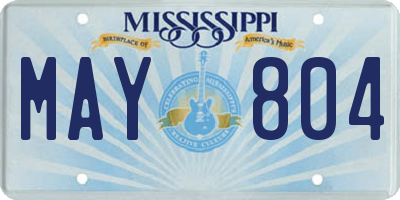 MS license plate MAY804