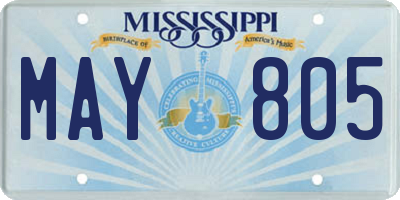 MS license plate MAY805