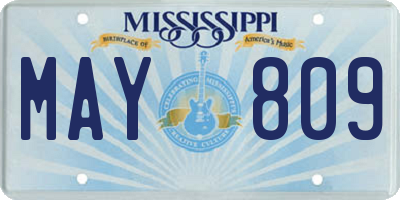 MS license plate MAY809