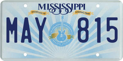 MS license plate MAY815