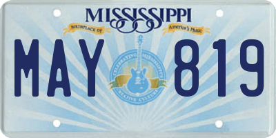 MS license plate MAY819