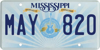 MS license plate MAY820